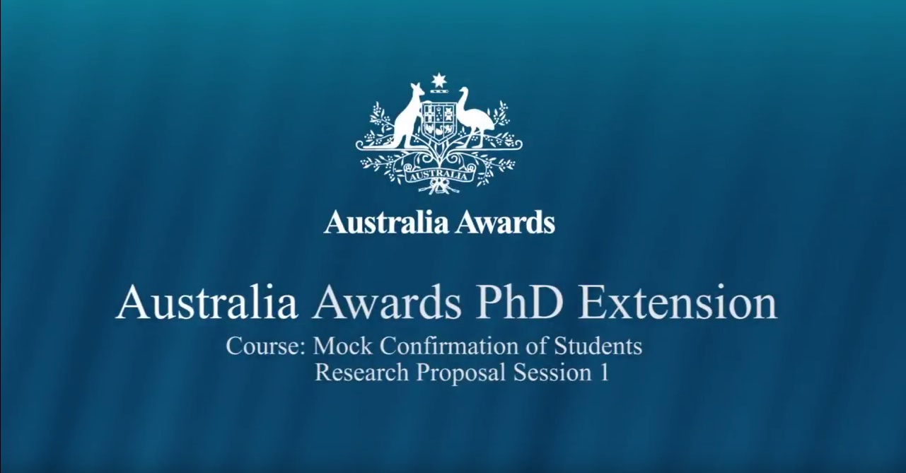 Australia Awards - Indonesia, PhD Extension Session 1